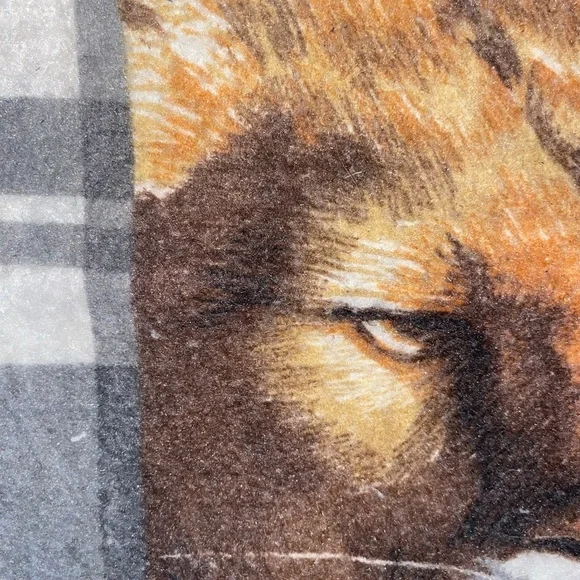 Vintage Rare Gray Plaid Animal Blanket Cabincore
farmhouse bears wolves deer - Picture 6 of 7